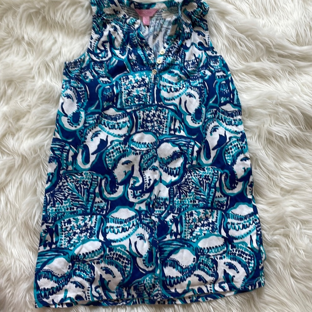 Lilly Pulitzer Kids Large Blue Elephant Designed Dress